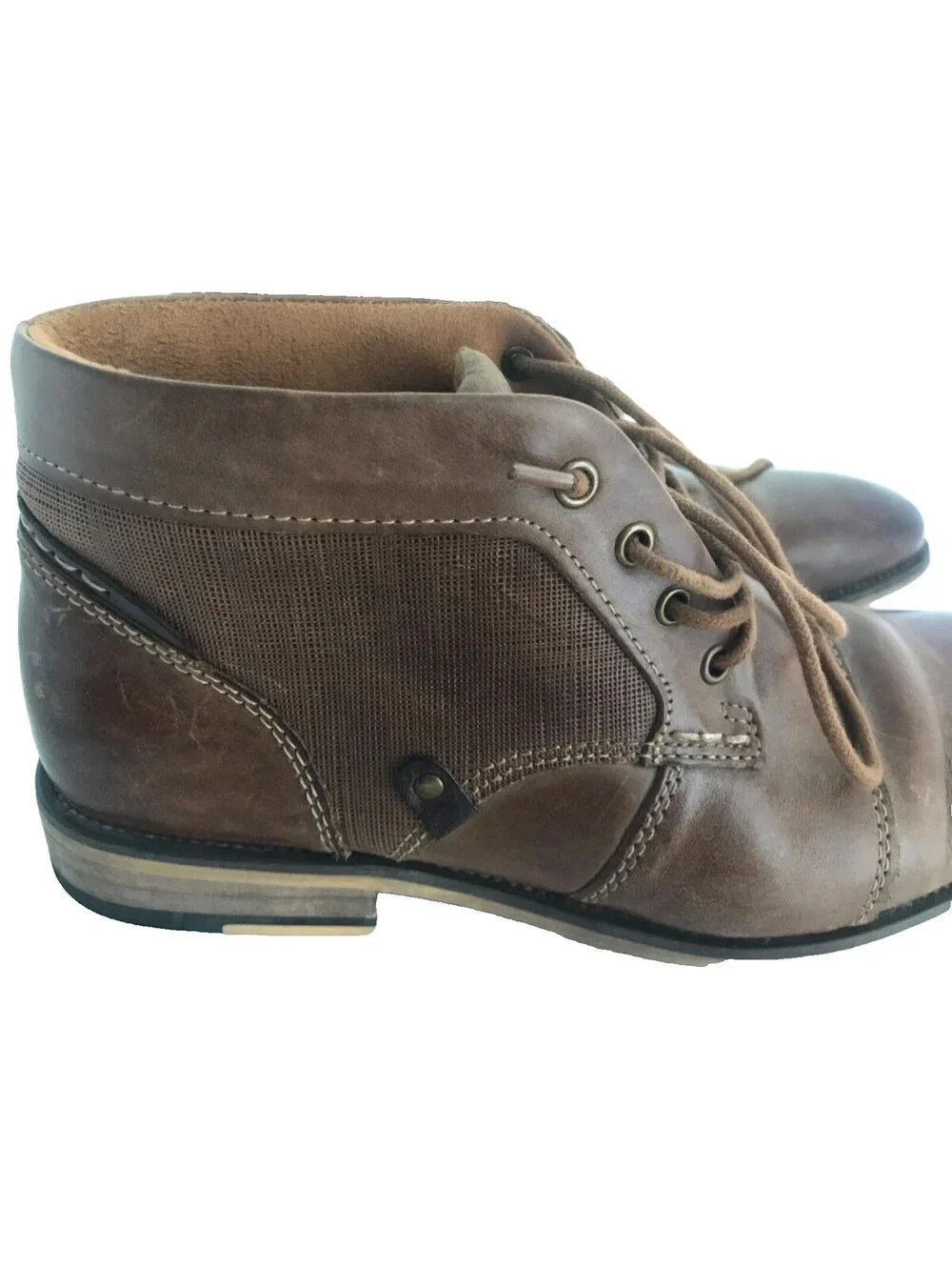Steve Madden Mens P-Klatin Brown Leather Lace-Up Ankle P-Klatan Boots Size 9